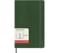 Moleskine Daily Planner, Daily Agenda 2026 12 Months, With Soft Cover and Elastic Closure, Large Format 13x21, Green Color