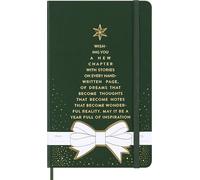 Moleskine Festive Notebook, Ruled Notebook, Hard Cover and Elastic Closure, Ideal as Christmas Gift, Color Green, Large Format 13 x 21 cm