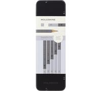 Moleskine Graphite Drawing Pencil Set 5 Graded Pencils, Colours Black and Grey