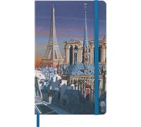 Moleskine I Am Paris Ruled Notebook, Hard Canvas Cover and Elastic Closure, Large 13 x 21 cm, Paris Theme