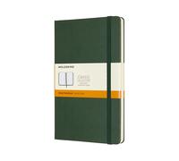 Moleskine Classic Ruled Paper Notebook, Hard Cover and Elastic Closure Journal, Color Myrtle Green, Size Large 13 x 21 cm, 240 Pages