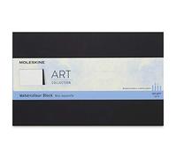 Moleskine Large Size 13 x 21 cm Art Collection Watercolour Block, Album with Paper for Watercolours, Cardboard Cover, Colour Black, 20 Pages
