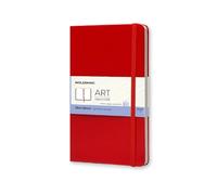Moleskine Art Sketchbook, Drawing Album Hard Cover, Paper For Watercolors, Gouache and Charcoal, Red, Large, 13 x 21 cm, 80 Pages