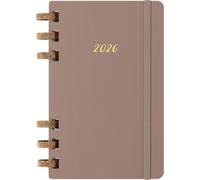 Moleskine Life Planner 2026, Weekly and Monthly Spiral Agenda 12 Months, Hard Cover and Elastic Closure, Almond Color, Large Size 13x21 cm