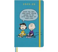 Moleskine Peanuts Weekly Planner 2025 2026, 18 Months Diary 2025-2026 with Hard Cover, Elastic Closure and Themed Stickers, Large Format 13 x 21 cm