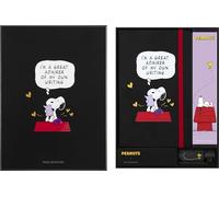 Moleskine Limited Edition Peanuts Creative Box Set, Snoopy Notebook + 12 Blackwing Soft Pencils, Hard Cover, Large (5" x 8.25"), Black, 176 pages