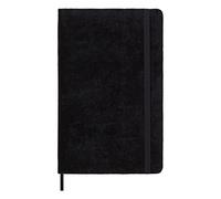 Moleskine Lined Notebook, Limited Edition Velvet Collection, Velvet Hard Cover and Elastic Closure, Black Colour, Large Format, 144 Pages