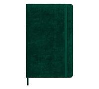 Moleskine Lined Notebook, Limited Edition Velvet Collection, Velvet Hard Cover and Elastic Closure, Green Colour, Large Format, 144 Pages