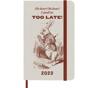 Moleskine Weekly Planner 2023, 12-Month Diary, Limited Edition Alice In Wonderland, Weekly Planner with Hard Cover and Elastic Closure, Pocket Size 9 x 14 cm, Colour Orange