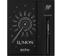 Moleskine Ltd. Ed. Harry Potter Themed Bundle: Large Ruled Lumos Notebook & Kaweco Roller Pen