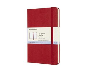 Moleskine Medium Size 11.5 x 18 cm Art Sketchbook, Sketchbook for Drawings, Paper Suitable for Pencils, Pastels, Fountain Pens and Markers, Hard Cover, Colour Scarlet Red, 88 Pages,Ivory
