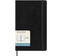 Moleskine Monthly Planner, 12-Month Agenda 2025, Soft Cover and Elastic Closure, Black Color, Large Format 13x21 cm