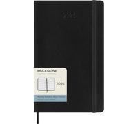 Moleskine Monthly Planner 2026, 12-Month Agenda, Soft Cover, Elastic Closure, Large 13x21, Black