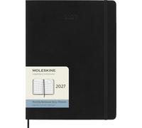 Moleskine Monthly Planner 2027, Soft Cover 12 Month Diary with Elastic Closure, XL 19x25 Cm, Black