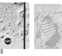 Moleskine NASA-Themed Gift Set, With Large Plain Paper Cahier Journal And Large Ruled Notebook, Size 13 x 21 cm
