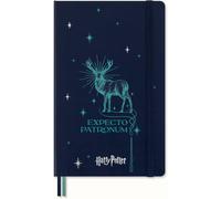 Moleskine Wizarding World Harry Potter Spells Collection Patronum Notebook, Ruled Notebook with Phosphorescent Hardcover and Custom Endpapers, Large Size 13 x 21 cm