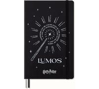 Moleskine Wizarding World Harry Potter Spells Collection Lumos Notebook, Ruled Notebook with Phosphorescent Hardcover and Custom Endpapers, Large Size 13 x 21 cm