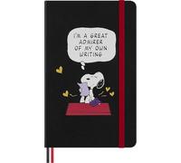 Moleskine Peanuts Lined Notebook, Snoopy Design Notebook With Hard Cover, Bookmark, and Themed Stickers, Format Large 13 x 21 cm