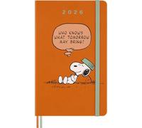 Moleskine Peanuts Weekly Planner 2026, 12-Month Agenda With Space for Notes, Hard Cover, Elastic Closure, and Themed Stickers, Large Format 13 x 21 cm