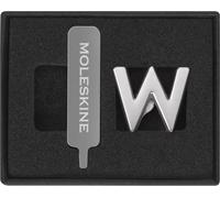 Moleskine Pin for Notebook or Planner Letter W, Letter Pin, Customize The Elastic Closure, Special Customized Gift, Color Silver