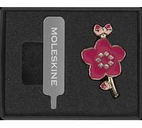 Moleskine Pin Sakura - Decorative Silver Pin for Notebook or Planner, Zinc Alloy Flower Charm