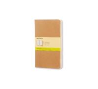 Moleskine Cahier Journal, Set of 3 Notebooks With Blank Pages, Cardboard Cover and Visible Cotton Stitching, Brown, Large, 13 x 21 cm