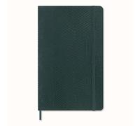 Moleskine Precious & Ethical Notebook, with Gift Box, Vegan Soft Cover Python-Effect, Elastic Closure, Large Format 13x21 cm, Colour Green