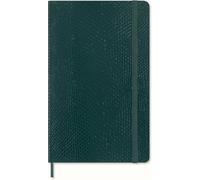 Moleskine Precious & Ethical Notebook, with Gift Box, Vegan Soft Cover Python-Effect, Elastic Closure, Large Format 13x21 cm, Colour Green