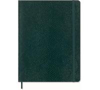 Moleskine Precious & Ethical Notebook, with Gift Box, Vegan Soft Cover Python-Effect, Elastic Closure, XL Format 19x25 cm, Colour Green