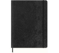 Moleskine Precious & Ethical Notebook, with Gift Box, Vegan Soft Cover Python-Effect, Elastic Closure, XL Format 19x25 cm, Colour Black
