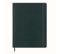 Moleskine Precious & Ethical Notebook, with Gift Box, Vegan Soft Cover Python-Effect, Elastic Closure, XL Format 19x25 cm, Colour Green