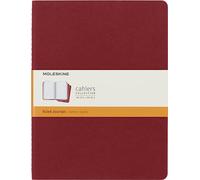 Moleskine Notebook – Ruled Cahier XL, Red Soft Cover – Pack of 3