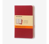 Moleskine : Ruled Cahier Journal : 70gsm : 9x14cm : 32 Sheets : Cranberry Red : Pack of 3
