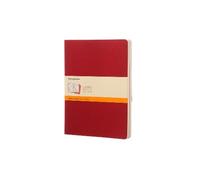 Moleskine Notebook – Ruled Cahier XL, Red Soft Cover – Pack of 3