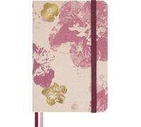 Moleskine Ruled Notebook Sakura - Hard Fabric Cover with Elastic Closure, Includes Themed Greeting Cards, Stickers and Bookmark, Pocket Size 9 x 14 cm