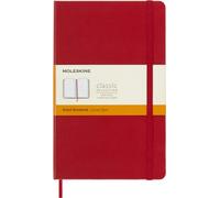 Moleskine Classic Ruled Paper Notebook, Hard Cover and Elastic Closure Journal, Color Scarlet Red, Size Large 13 x 21 cm, 240 Pages