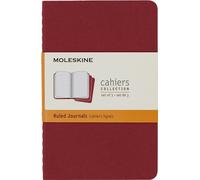 Moleskine Ruled Cahier - Red Cover (3 Set)
