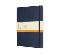 Moleskine - Classic Ruled Paper Notebook - Soft Cover and Elastic Closure Journal - Color Sapphire Blue - Size Extra Large 19 x 25 A4 - 192 Pages