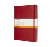 Moleskine Classic Notebook, Notebook With Ruled Pages, Hard Cover and Elastic Closure, Scarlet Red, XL, 19 x 25 cm, 192 Pages