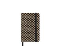 Moleskine Shine Notebook, Cover with Made in Italy Mantero Fabric, with White Pages and Elastic Closure, Pocket Size 13.6x8.8 cm, Color Gold