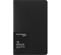 Moleskine Smart Cahier Journals Set of 2 Digital Cahiers with Lined Pages, Pen + Compatible, Cardboard Cover, Large 13 x 21 cm, Black, 80 Pages
