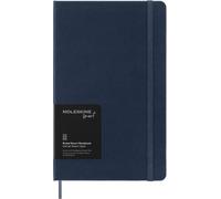 Moleskine Smart Notebook, Smart Writing System, Smart Notebook with Hard Cover, Ruled Pages and Elastic Closure, Large Format 13 x 21, Sapphire Blue Colour