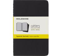 Moleskine Pocket-Sized Grid Notebooks Set of 3, Softcover 9 x 14 cm, Black