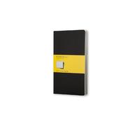 Moleskine Cahier Journal Large (13 x 21 cm) Set of 3 – Squared Grid, Soft Cover, Black