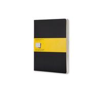 Moleskine Notebook, Squared Page Journal, Cardboard Cover, 16 Detachable Sheet, Set of 3 Journals, Format 19x25 cm, 120 Pages, Black Color