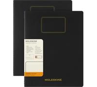 Moleskine Student Cahier Journal, Set of 2 Lined Notebooks for Notes with Detachable Pages, Cardboard Cover and Stickers, Black Color, XXL Size 21.6 x 27.9 cm