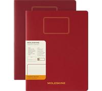 Moleskine Student Cahier Journal, Set of 2 Lined Notebooks for Notes with Detachable Pages, Cardboard Cover and Stickers, Red Color, XXL Size 21.6 x 27.9 cm