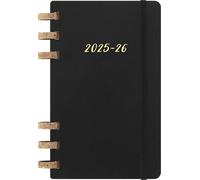 Moleskine Student Life Planner 2025-26, Weekly and Monthly Spiral 12-Month Planner with Soft Cover, Black Color, Large 15 x 21 cm