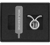 Moleskine Taurus Pin for Notebook or Diary, Zodiac Symbol Pin, Personalise Elastic Closure, Personalised Gift Ideas, Silver Colour