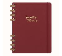 Moleskine Undated Planner, 12-Month Spiral Planner with Hard Cover, Size XL 20 x 25 cm, Crush Cherry